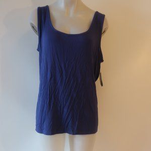 NWT Womens Lord & Taylor Highland Blue Sleeveless Tank Top 1X *